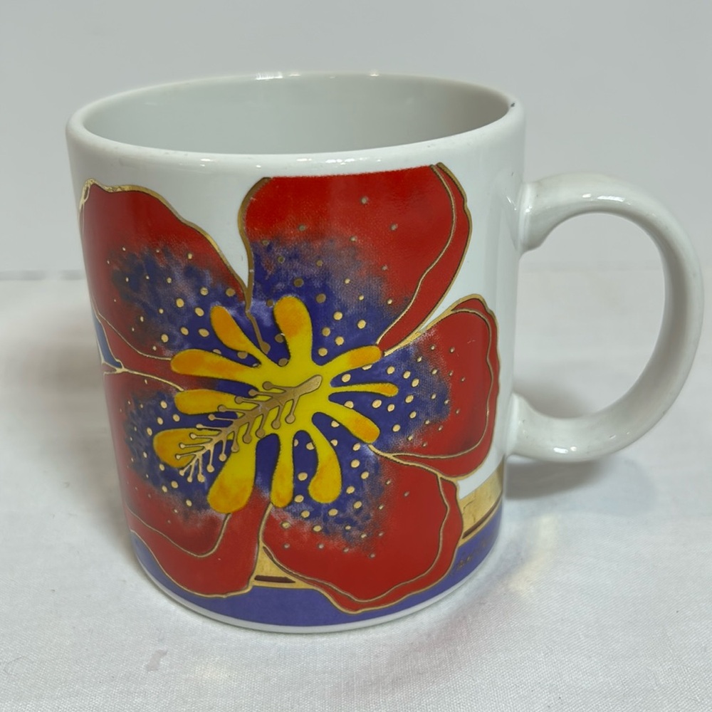 Vintage Laurel Burch Wild Hibiscus Mug